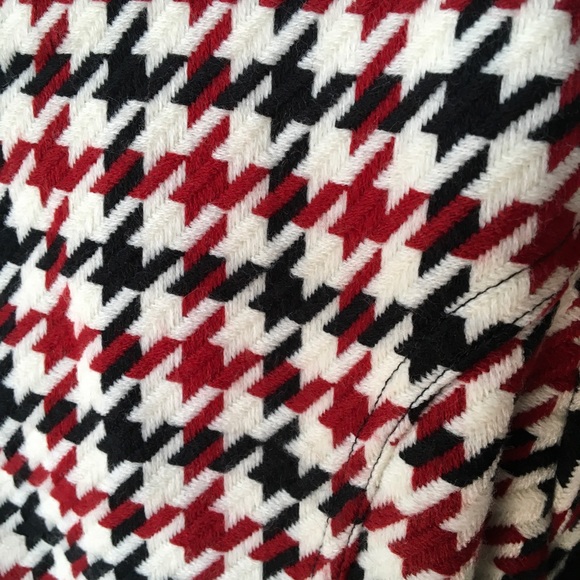 Black red white houndstooth plaid jacket, lots of great details - Picture 9 of 13